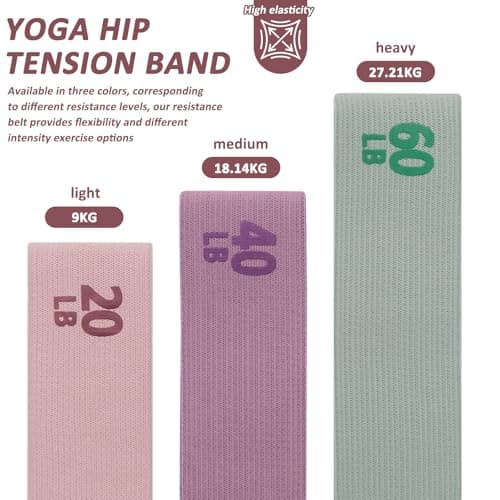 Resistance Bands Non-Slip Fabric Booty Bands 3 Strength Levels for Glutes Hips Legs Yoga Pilates Fitness Workout Men Women — view 3