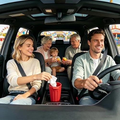 Car Garbage Can, Silicone Waste Organizer, Small Door Bin — view 2