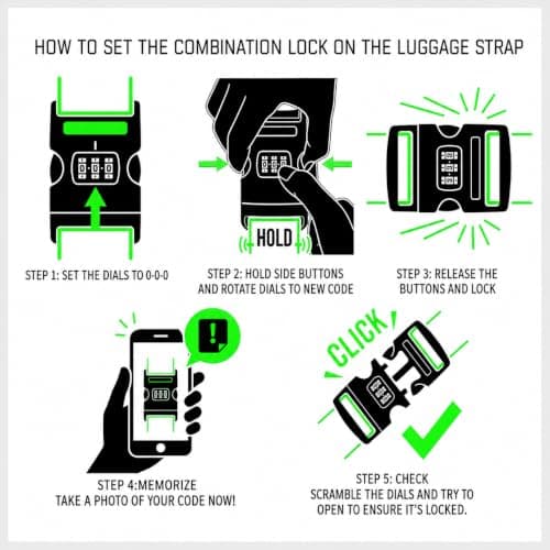 Personalised Luggage Strap with Lock,10 Pcs Custom Suitcase Strap — view 5