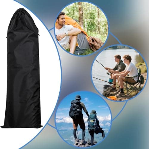 Extra Large Tent Pole Storage Bag Black Nylon Drawstring Bags — view 4