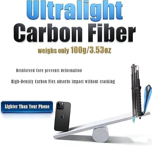 Ultralight 100% Carbon Fibre Trekking Poles 2-Pack, Z-Pole Design Trail Running, Foldable Pair Fixed Length 120cm, Lightweight High-Density Carbon for Hiking, Running & Walking - Quick Lock System — view 2