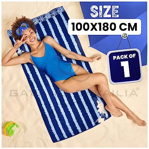 GC GAVENO CAVAILIA 1 Pk Striped 500 GSM Beach Towels Large, 100X180cm — view 4