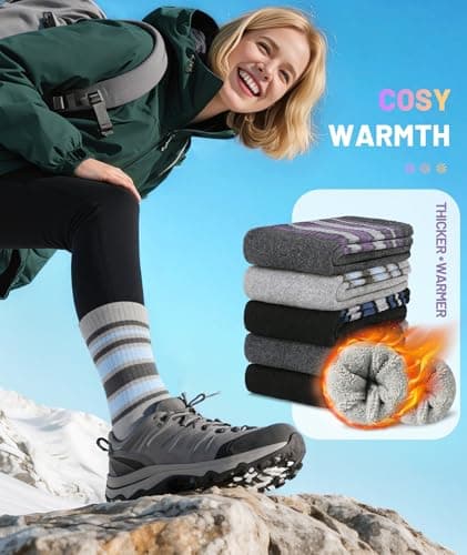 SIMIYA 5 Pairs Merino Wool Socks Womens Cosy Warm Thick Thermal Socks — view 4