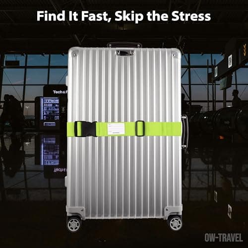 OW-Travel Personalised Luggage Straps for Suitcases, Green, 2 Pack — view 5