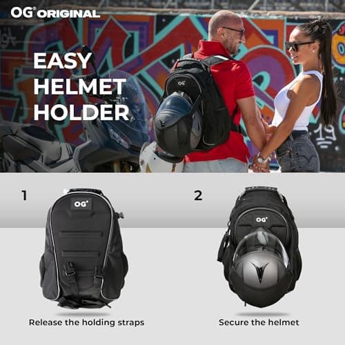 CityRunner Waterproof Motorbike Backpack 2 Helmets 3 Carry Options 30-35L — view 3
