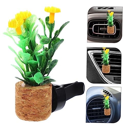 Car Air Freshener Clip Cork Plastic Plant Pot Vent Decor — view 2