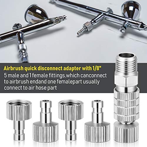 5 Pcs Airbrush Quick Release Coupling Disconnect Disconnect Adapter Kit — view 3