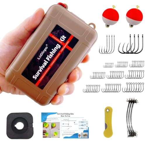 Mini Survival Fishing Kit Small Emergency Fishing TackleBox Pocket Outdoor Fishing Set Travel Party Fishing shoebox Surf Survivalist Fishing Accessories Pack Fishing Gear Gifts for Starter Men Teens