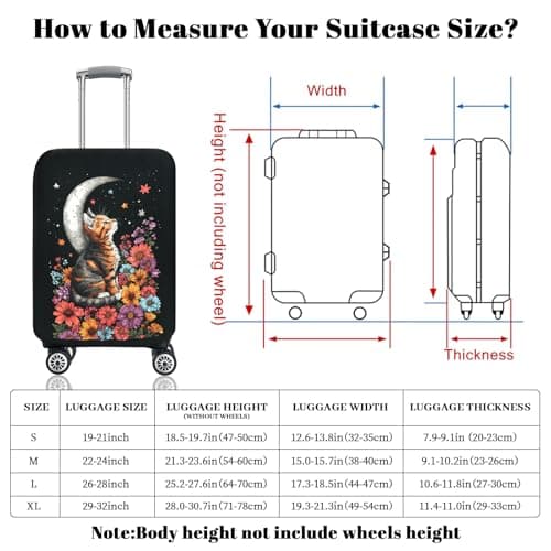 Chostky Luggage Cover for Suicase, Washable & Stretchable Suitcase Cover, Approved Travel Baggage Covers, Personalized Suitcase Protectors Accessories Baggage Covers (Style 8, XL(29-32 Inch)) — view 2