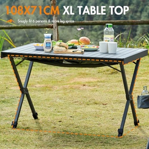 Portal Large Folding Camping Table 108x71cm Height Adjustable Picnic 100KG — view 6