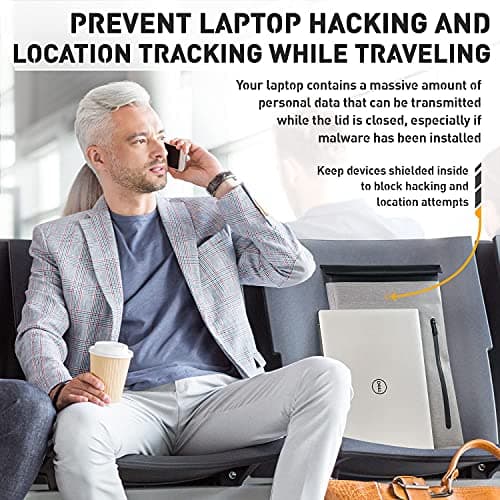 Mission Darkness Dry Shield Faraday Laptop Sleeve // Slim Waterproof Bag for Laptop Computers, RF Shielding Liner, Felt Padding, Magnetic Roll Closure, Signal Blocking, Anti-hacking, Data Security — view 5