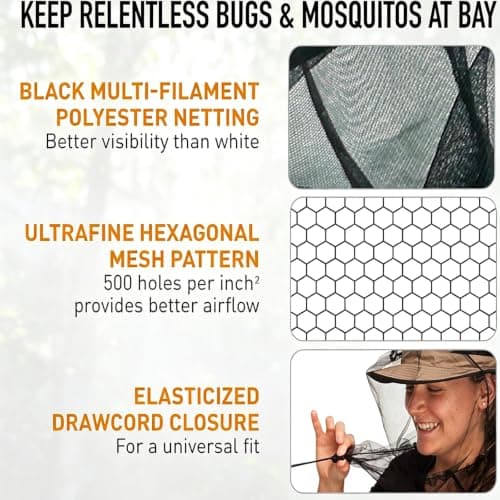 2 Pack Mosquito Head Net, Ultra Large Insect Screen for Outdoor Use — view 3