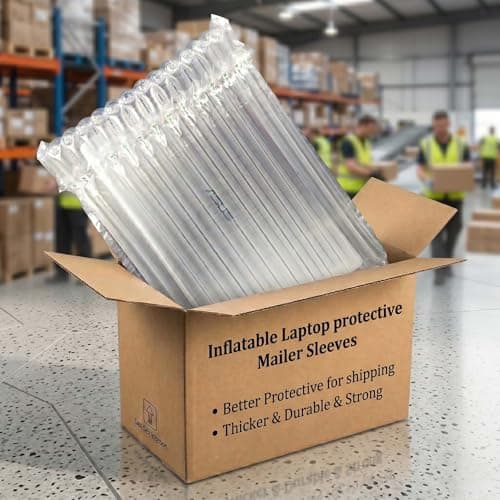 Jarler Laptop Protective Bags, 10 Pack Inflatable PE&PA Sleeves for 17'' Laptop, Water-resistant, Compatible with Laptop Shipping, Anti-Blocking Notebook Boxes, Includes Hand Pump — view 6