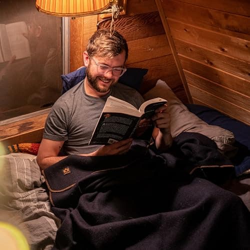 Arcturus Military Wool Blanket - 4.5 lbs, Warm, Heavy, Washable, Large 64" x 88" - Great for Camping, Outdoors, Survival & Emergency Kits (Navy Blue) — view 4