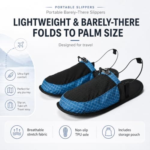 Foldable Shoes, Travel Slippers, Quick-Dry Non-Slip Shower Shoes, Women Men — view 5