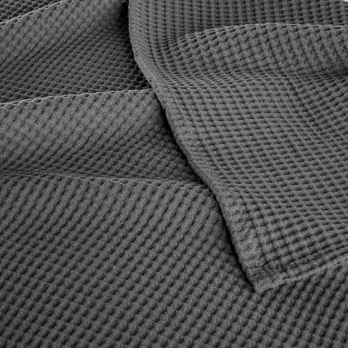 Exclusivo Mezcla 100% Cotton Muslin Double Size Blanket for Bed, Dark Grey — view 5