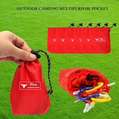 Piyo Red Small Drawstring Bags Foldable Waterproof Storage Pouch Portable Travel Space Saver Bags for Outdoor Beach Small Essentials (10) — view 3