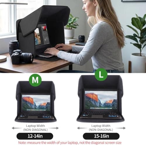 Laptop Sun Shade, Black Sunshade Fits 15-16in Laptops — view 4