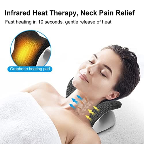 Liipoo Heated Neck Stretcher with Magnetic Therapy Pillowcase, Neck and Shoulder Relaxer Chiropractic Pillows, Cervical Traction Device for Relieve TMJ Headache Muscle Tension Spine Alignment — view 4