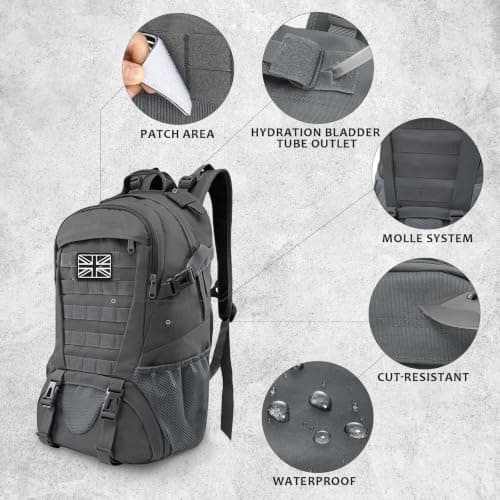 Jueachy Military Tactical Backpack 30L Water Resistant Rucksack for Men — view 5