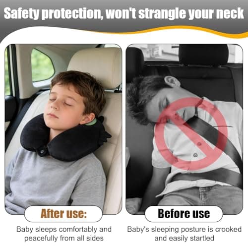 Alaoo Cute Neck Pillow, Deformable U-shaped Pillow with Animal, 2-in-1 Deformable Neck Pillows Play Companion for Adults, Kids, Children in Home, Office, Camping, Travelling, Sleeping, Black Cat — view 5