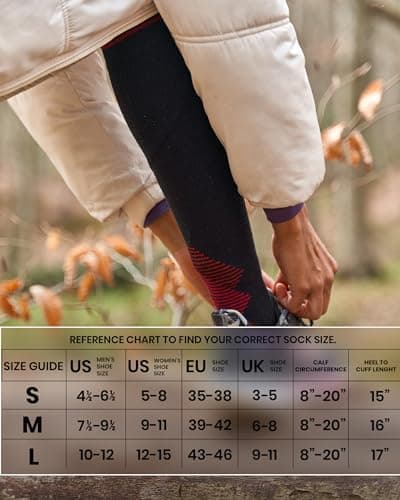 GoWith 2 Pairs Merino Wool Compression Socks 15-20 mmHg, Thermal — view 5