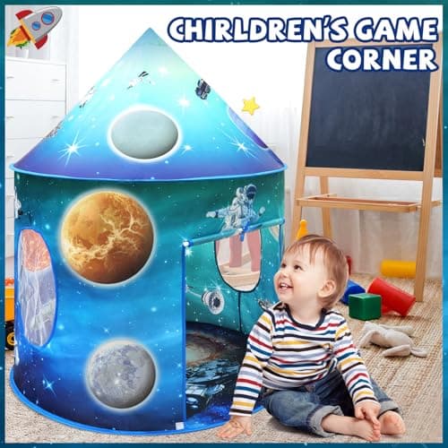 Kids Astronaut Galaxy Play Tent - Large Pop-Up Space Playhouse for Boys and Girls, Indoor/Outdoor Foldable Tent, for Toddlers and Children — view 3