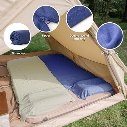 Naturehike Cotton Sleeping Bag Liner 210 x 75 cm, Cotton Travel Sheet Camping Sleep Bag Liner with Pillow Slot, Portable Lightweight Backpacking Essentials for Camping Hostels Picnic Hiking — view 5