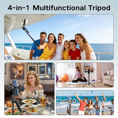 Vlogging Kit for iPhone,180CM Phone Tripod with Light and Microphone — view 5