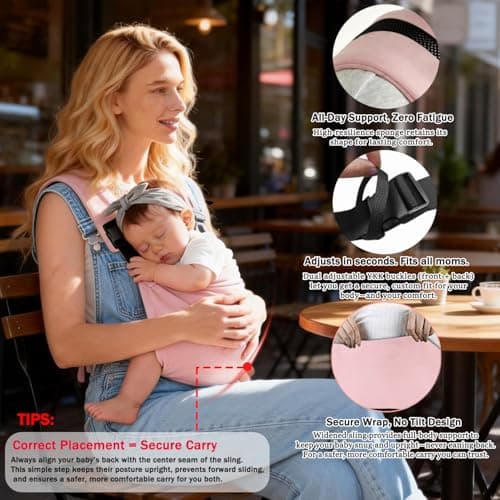 Baby Sling Carrier | Adjustable Front & Back, Adjustable Sling Easy Toddler Carrier Comfortable — view 4