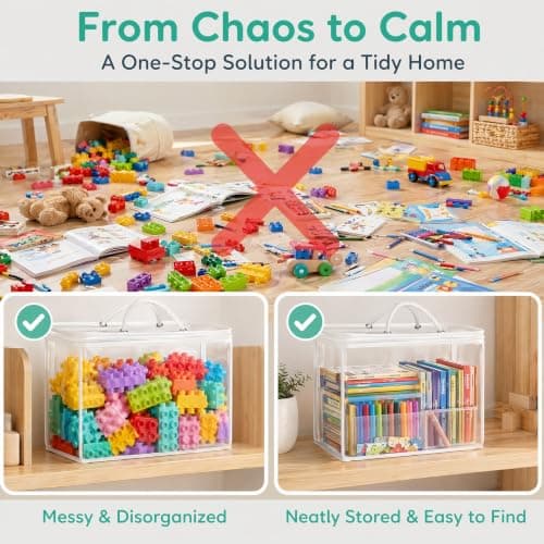 10 Pack Clear Toy Storage Bags 40x30x10cm Waterproof PVC Toy Organiser Bags — view 4