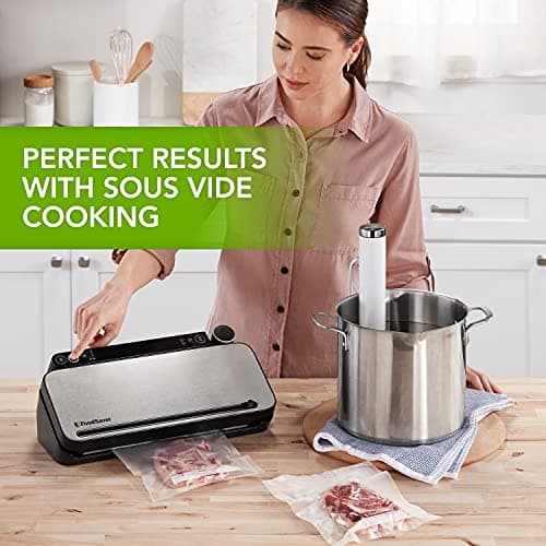 FoodSaver Multi-Use Food Preservation System | Food Vacuum Sealer Machine | with Handheld Sealer, 1 Roll, 4 Vacuum Sealer Bags & 4 Zipper Bags | Silver with Black Accents [VS3190] — view 6