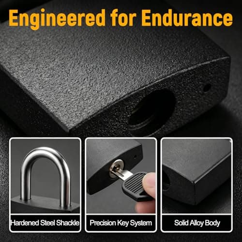 3 Sets Suitcase Locks with Keys, Black Metal Suitcase Padlocks with Tags, Durable Mini Locker Padlock for Backpack, Gym Locker, School Bag and Travel Cases(3 Locks & 3 Tags) — view 3