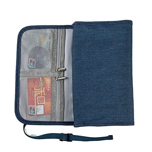 Folded Travel Organizer Electronics Bag,Reel bag,Electronics Accessories Carry Pouch,Travel Gadget Storage bag for Cable,SD Cards,Charger,USB-Teal — view 6