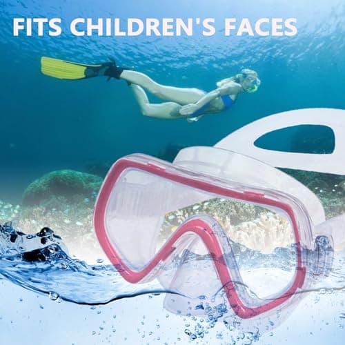 DAVBNM Snorkel Mask for Kids, Swimming Goggles with Nose Cover, No Leak 180° View Diving Mask with Nose Clip and Earplugs, Scuba Diving Goggles Anti-Fog for Children Aged 4-15 — view 6