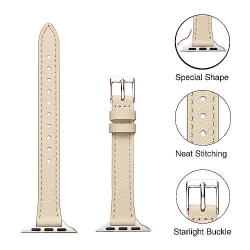 SUNFWR Women's Leather Bracelet for Apple Watch 42 mm (Series 11/10) 41 mm — view 3