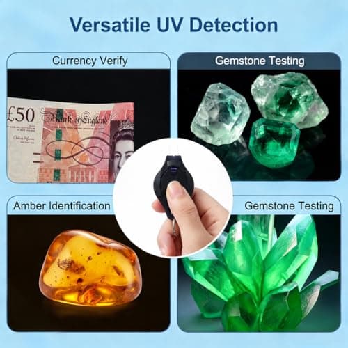 6 Pcs Note Checker Blacklight Mini LED Keychain UV Light Pocket Size Torch — view 3