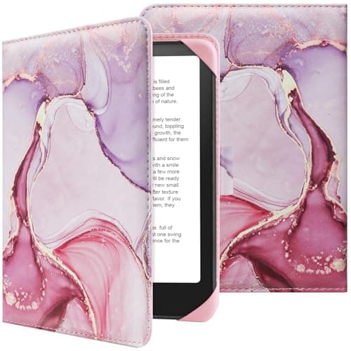 HoYiXi Universal Case for 6-inch Kindle eReader Compatible with Kobo/Voyaga/Pocketbook/Tolino E-book reader,6'' eReader Protective Cover with Built-in Card Slot,Black (Dali pink, 6 inch) — view 2