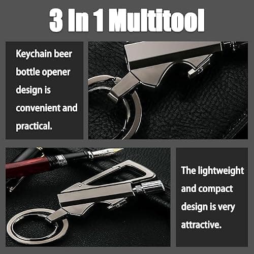 Permanent Match Infinity Lighter with Multitool Keychain, 3 in 1 Keychain Lighter, Waterproof Matches for Outdoor Survival, Men Gifts (Gold) — view 6