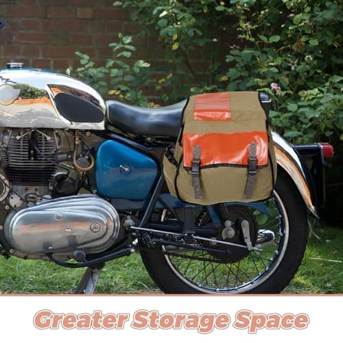 Motorcycle Saddle Bag Waterproof Canvas Backseat Luggage for Long Trips — view 3