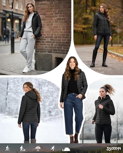 33,000ft Women's Packable Puffer Jacket Water Repellent Insulted Jacket — view 2