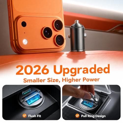 100W Car Charger Adapter, USB C car Cigarette Lighter USB Charger Car Adapter 12V USBC Socket Fast Charging for i-Phone 17,16 Pro Max,Sam-sung S26,Quick Charge Protocols & Intelligent Charge Feature — view 3