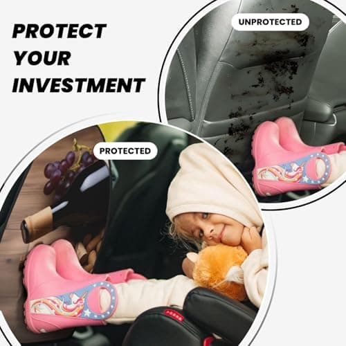 Wine Bottle Corks Grapes Kick Mats with Organizer - 2 Pack Backseat Protector, Personalized Anti-kick Storage Mat for Car Seats, Heavy Duty Waterproof Backseat Car Organizer Decor Accessories — view 4