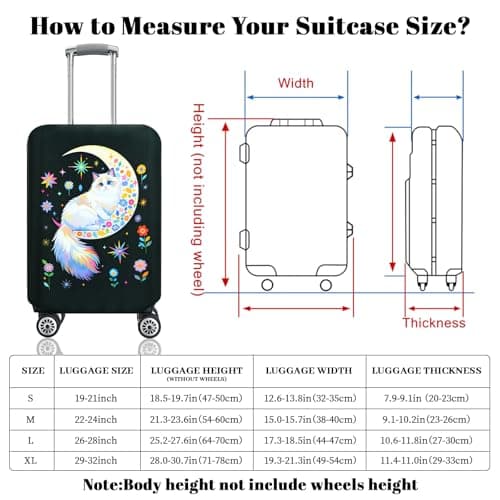 Chostky Luggage Cover for Suicase, Washable & Stretchable Suitcase Cover, Approved Travel Baggage Covers, Personalized Suitcase Protectors Accessories Baggage Covers (Style 6, S(19-21 Inch)) — view 2