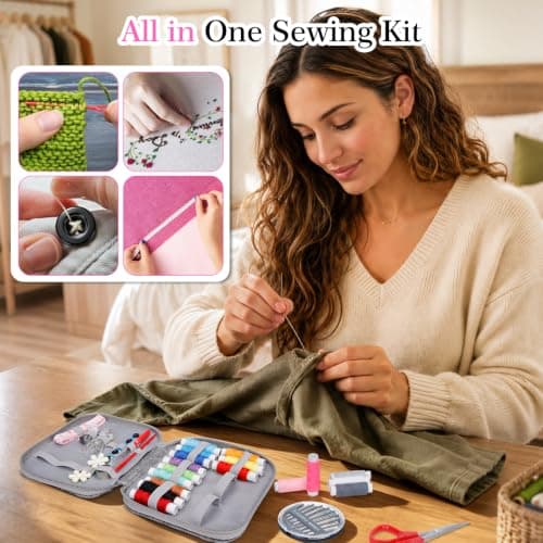 VynyQoo 90 Piece Sewing Kit with Portable Case for Travel and Emergency — view 5