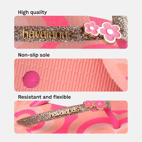 Havaianas Kids Slim Glitter II Girls FlipFlop Blossom/Pink Flux 13 UK CHILD — view 4