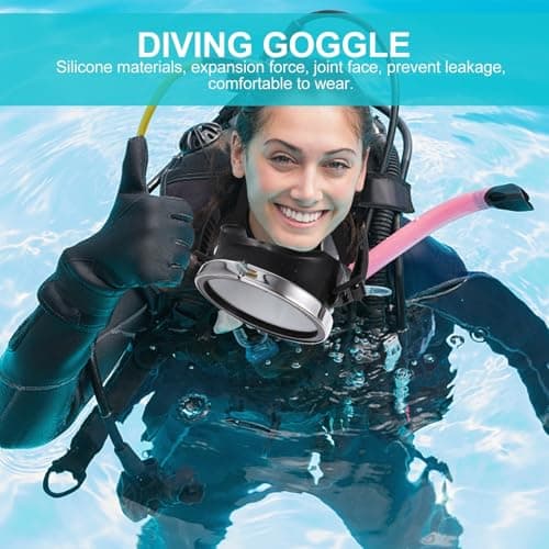 Wide-Field Anti-Fog Diving Goggles with Glass Lenses, Black — view 4