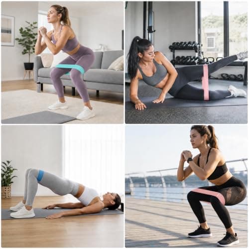 5Pcs Resistance Loop Bands, Macaron Colors, Glute Training for Men Women — view 6