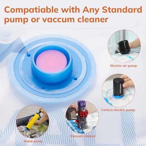 Vacuum Compression Storage Bags for Clothes - 12 Pack Reusable Space Saver Bags for travel (3*L + 3*M + 3*S + 3*XS) — view 3