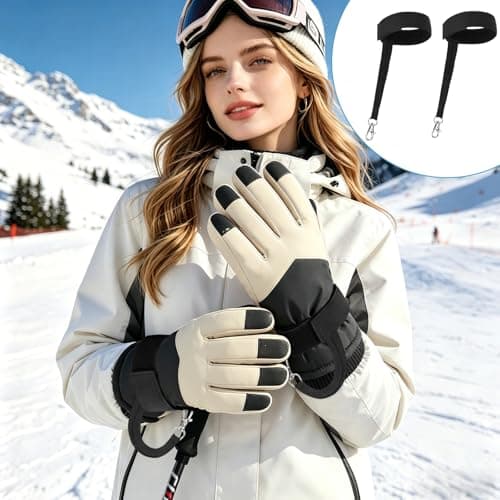 YEVON 4 Pack Elastic Ski Glove Wrist Straps with Keychain Attachments — view 6